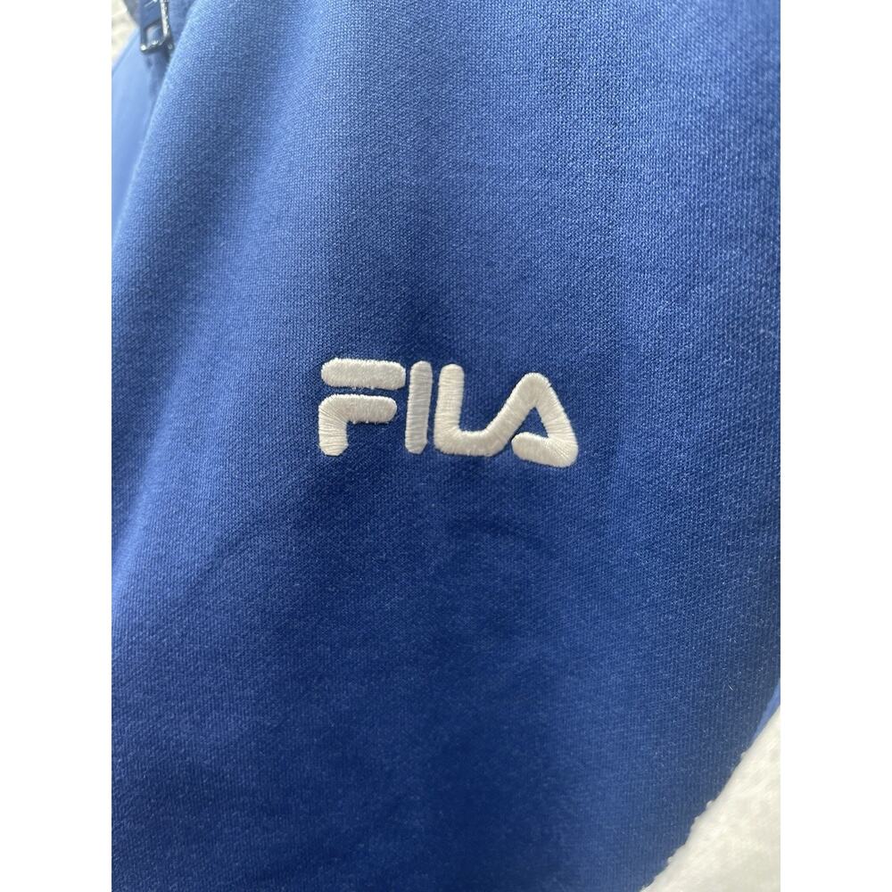 Vintage 90s Men’s FILA Zip Sweater Size Medium Navy Athletic Track Jacket - Picture 2 of 8